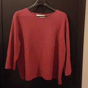 Sag Harbor Women's Maroon 2/3 Sleeve Size 2X